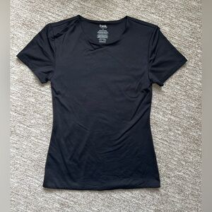 Black Short-Sleeve Crewneck Tee for Women